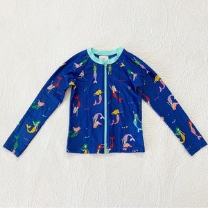 Hanna Andersson Girls' Longsleeve Zippered Rashguard, Mermaids